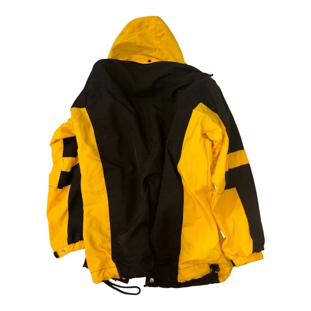 Jonathan Corey Black and Yellow Hooded Rain Camp Gear Jacket Parka - Picture 4 of 6